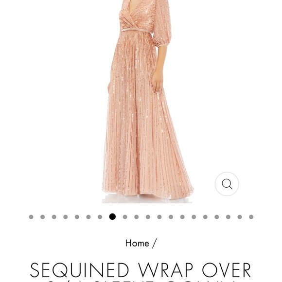 Worn once beautiful dress peach color - Picture 3 of 3